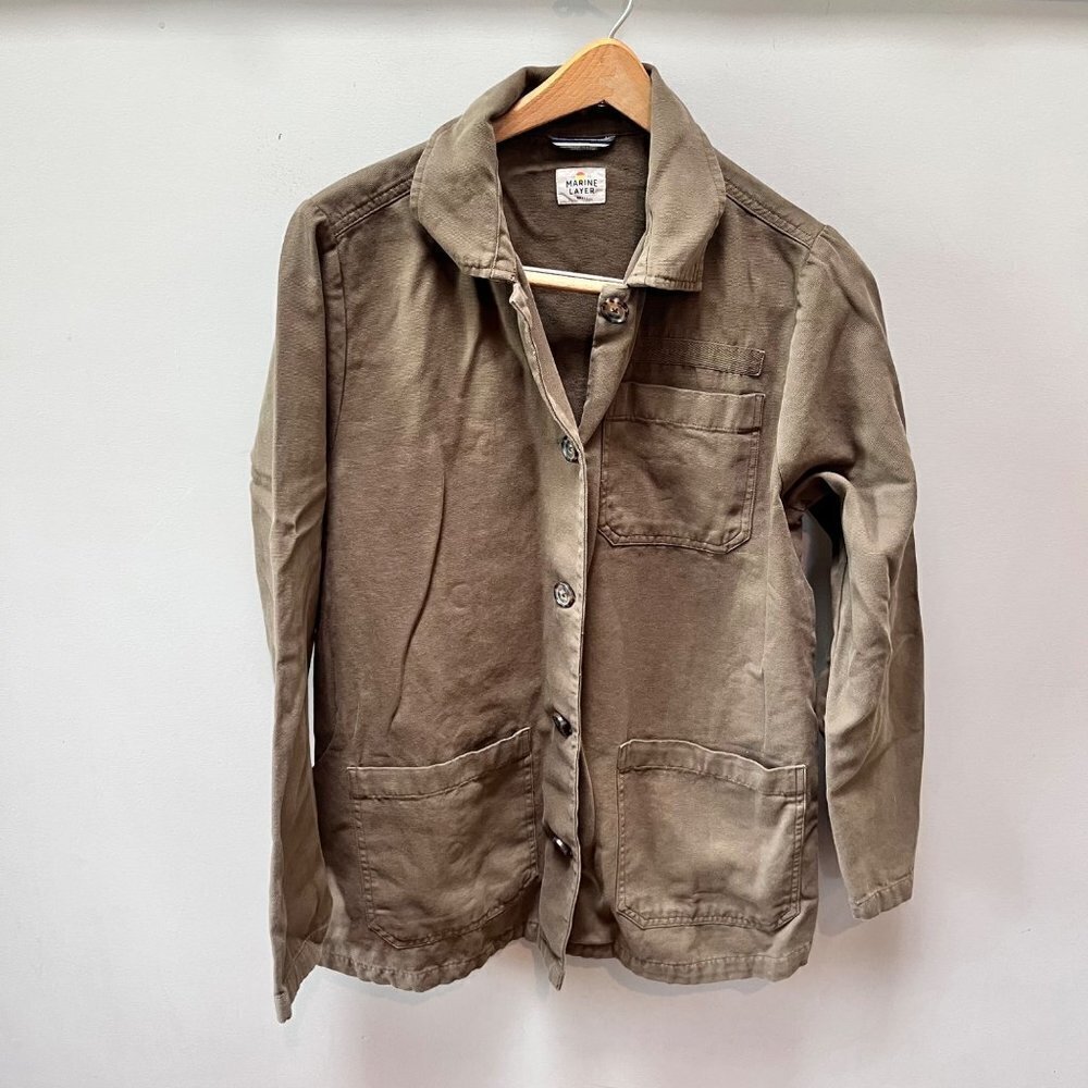 Marine Layer Cotton Military Green Jacket- Size Small